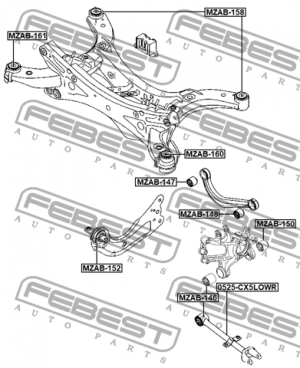 Тяга MAZDA CX-5 (12-17) подвески задней поперечная левая/правая FEBEST 0525-CX5LOWR FEBEST