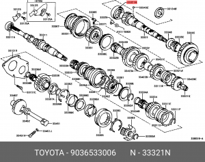 Подшипник вала вторичного передний 90365-33006 90365-33006 TOYOTA