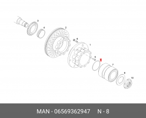 Круглое уплотнение 84X4N-FPM1-70-GN 06569362947 MAN