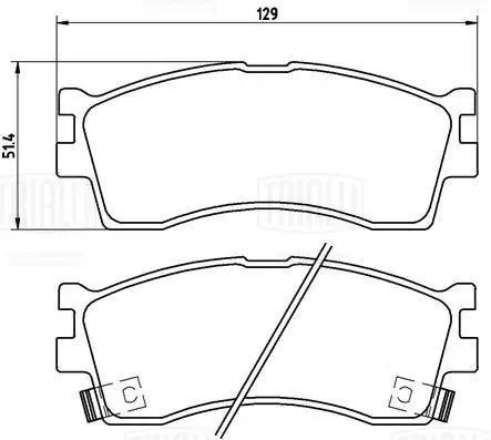 Колодки торм. Kia Rio (00-) диск. перед. c 2002 г/в (керам.) (PF 073101CR) PRO PF073101CR TRIALLI