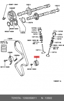 Ролик ГРМ DAIHATSU TOYOTA Land Cruiser,Tundra LEXUS GS300,GX470 обводной OE 13503-50011 DAIHATSU