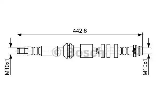 Шланг тормозной LAND ROVER Freelander (06-10) передний (415мм) BOSCH 1 987 481 732 BOSCH