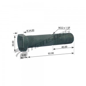 Шпилька колеса IVECO (M22x1.5х92) MANSONS 750018 MANSONS