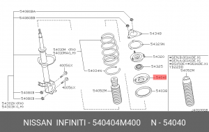опора амортизатора!\ Nissan 54040-4M400 NISSAN