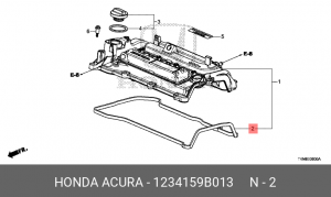Прокладка клапанной крышки 1234159B013 1234159B013 HONDA