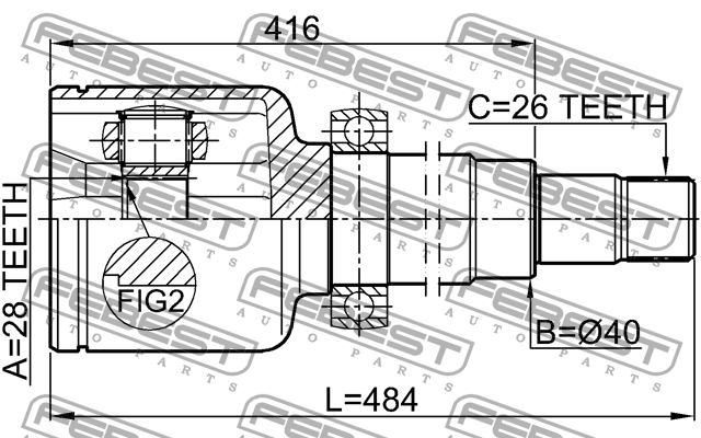 ШРУС 2111-CA220RH 2111-CA220RH FEBEST