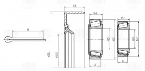 Подшипник ступицы Daewoo Matiz (98-) задн. (кмпл:подш.2шт./сальн./шплинт) (CS 05 CS 0570 TRIALLI