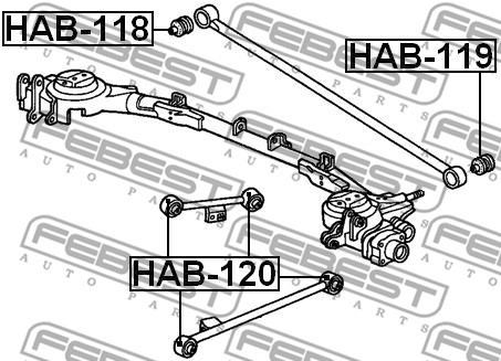 сайлентблок рычага подвески !\Honda HR-V GH1/GH2/GH3/GH4 98-05 HAB-119 FEBEST