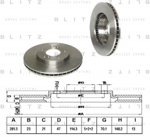 HONDA CR-V 2.0-2.2 94-99 282x23x5 BS0140 BLITZ