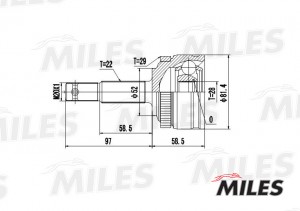 ШРУС наружный OPEL CORSA 1.0-1.7D 94-01 (с ABS) (GKN 302454) GA20358 GA20358 MILES