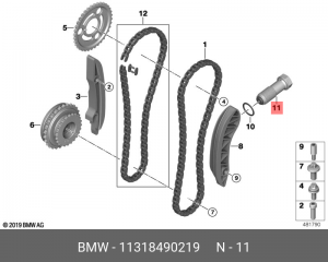 натяжитель цепи ГРМ!\ BMW E60/E81/E87 11318490219 BMW