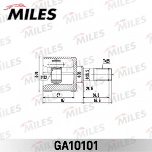 ШРУС задний.внутр. Hyundai Santa Fe 06-18 2.2 CRDi 4WD GA10101 GA10101 MILES