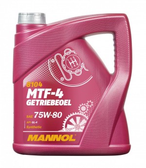 Масло трансмиссионное MANNOL 8104 MTF-4 Gear Oil 75W-80 синтетическое 4 л (GL-4) MN8104-4 MANNOL