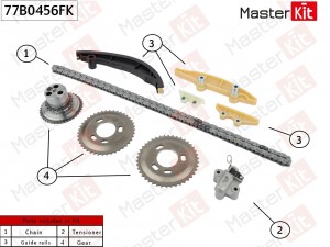 Комплект цепи ГРМ FORD SAFA/SAFB RANGER 11-15 (3.2 TDCi) 77B0456FK 77B0456FK MASTER KIT