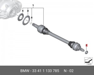 Гайка BMW ступицы задней OE 33 41 1 133 785 BMW