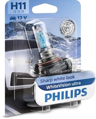 Лампа 12V H11 55W PGJ19-2 блистер (1шт.) White Vision Ultra PHILIPS 12362WVUB1 PHILIPS