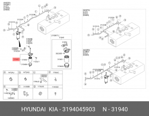 Фильтр топливный HYUNDAI HD65,78 дв.D4DD ЕВРО-3 в сборе OE 3194045903 HYUNDAI KIA