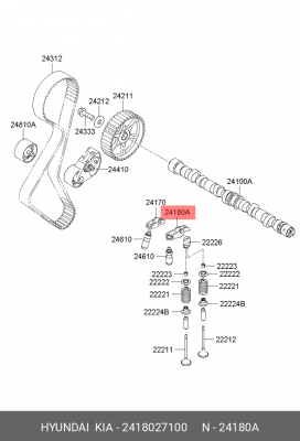 Коромысло HYUNDAI SantaFe (00-),Trajet (04-),Tucson (04-) KIA Sportage (04-) (2. 2418027100 HYUNDAI KIA