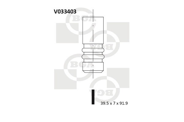 клапан впускной! 39.5x7x91.9\ VW Passat/Sharan/Golf/Vento/Polo 1.6/2.0 94> V033403 BG AUTOMOTIVE