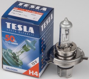 лампа! H4, 12V, 60/55W, P43t +50% мощности света галогенная\ B30401 TESLA