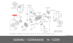 ВКЛАДЫШИ КОРЕННОГО ПОДШИБНИКА КОЛЕНЧАТОГО ВАЛА _ BEARING SET - CRANKSHAFT 12209- 12209AA650 SUBARU