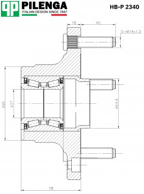 Ступица задняя, перед. привод FORD TRANSIT с 2014 TTG HB-P2340 HB-P2340 PILENGA