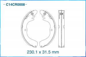Тормозные колодки задние барабанные Low Metallic C14CR0008 C14CR0008 CWORKS