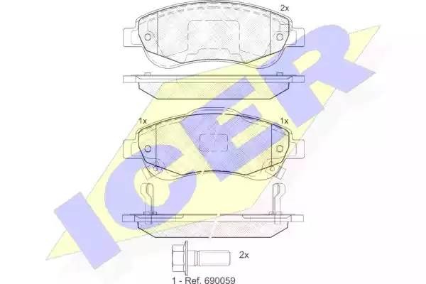 181887 колодки дисковые передние!\ Honda CR-V 2.0/2.2D/2.4 06> 181887 ICER