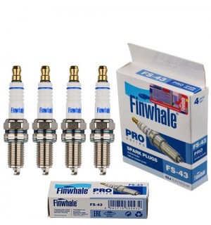 Свеча зажигания (компл. 4шт./цена за 1шт.) 1.0-1.2L Aveo, Spark(10-), Cobalt, Ge FS43 FINWHALE