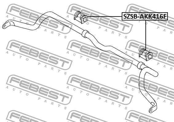 Втулка переднего стабилизатора d25 SUZUKI SX4 2006-2013 SZSB-AKK416F SZSB-AKK416F FEBEST