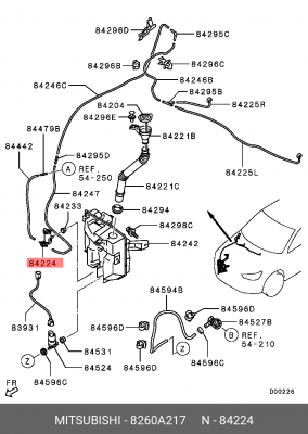 МОТОР ОМЫВАТЕЛЯ ЛОБОВОГО СТЕКЛА 8260A217 8260A217 MITSUBISHI