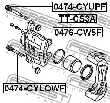 Втулка направляющая передн суппорта верхняя MITSUBISHI OUTLANDER 06-12 0474-CYUP 0474-CYUPF FEBEST
