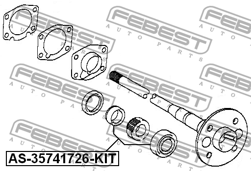Подшипник задней полуоси TOYOTA PROBOX/SUCCEED 02-14, 14- AS-35741726-KIT AS-35741726-KIT FEBEST