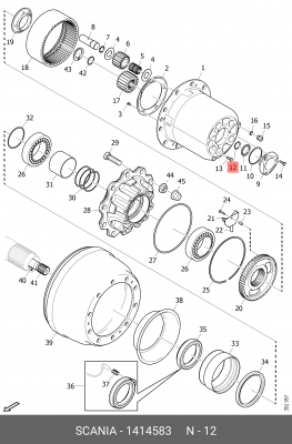 Кольцо опорное ступицы 1414583 SCANIA
