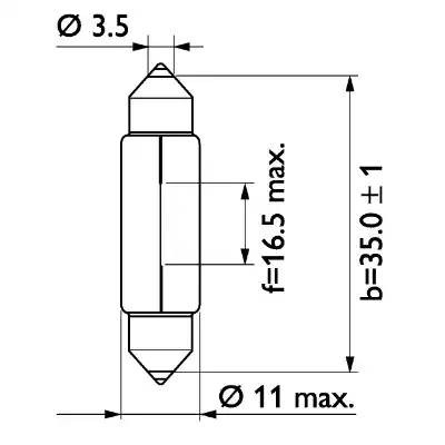Лампа 24V C5W SV8.5-8 PHILIPS 13844CP PHILIPS