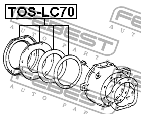 Прокладки поворотного кулака комплект TOYOTA LAND CRUISER 70 TOS-LC70 TOS-LC70 FEBEST