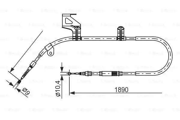 Трос стояночного тормоза VW Passat (96-) левый BOSCH 1 987 477 803 BOSCH