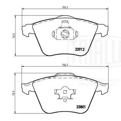 Колодки торм. Volvo S40 (04-)/V40 (12-) диск. перед. R17 (PF 4371) PF 4371 TRIALLI