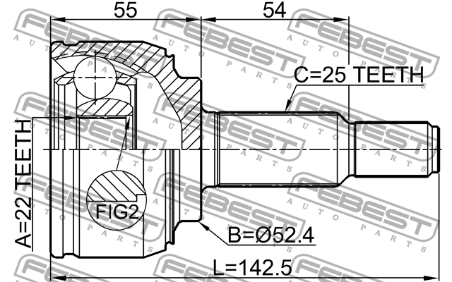 ШРУС наружный к-кт!\ Renault Scenic II 1.4/1.6 03> 2410-SCENII FEBEST