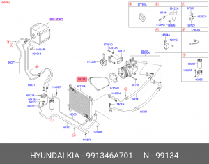 Ремень приводной клиновой HYUNDAI HD120 кондиционера OE 991346A701 HYUNDAI KIA