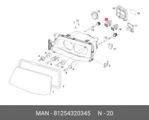 Корпус штекера C-4-1,5-CODEA/ST-GR 81254320345 MAN