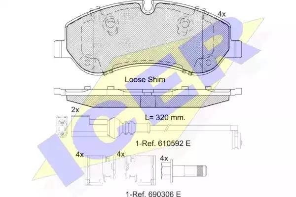 142119 колодки дисковые передние!\ Ford Transit 310-470 12> 142119 ICER