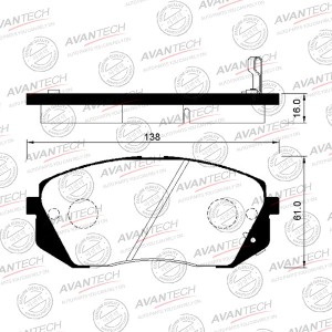 Колодки тормозные дисковые Avantech передние (противоскрипная пластина в компл.) AV022 AVANTECH