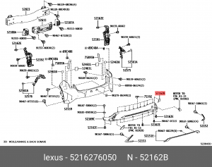 Накладка заднего бампера 52162-76050 52162-76050 TOYOTA