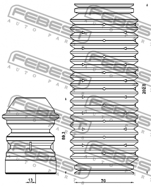 Комплект пылезащитный задний BMW X3 E83, X5 E53 BMSHB-E53R-KIT BMSHBE53RKIT FEBEST