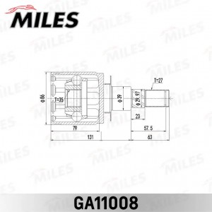 ШРУС внутренний левый NISSAN NAVARA/PATHFINDER 2005 GA11008 GA11008 MILES