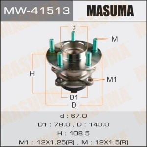 Ступица MAZDA 6,CX7 (07-) задняя (с АБС) с подшипником MASUMA MW-41513 MASUMA
