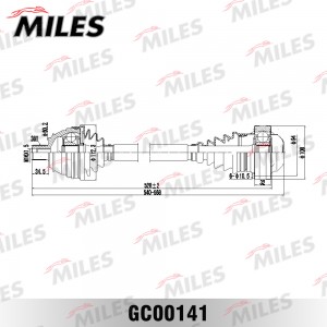 Привод в сборе левый/правый VW T4 2.5TD 95-03 (GKN 302380) GC00141 GC00141 MILES