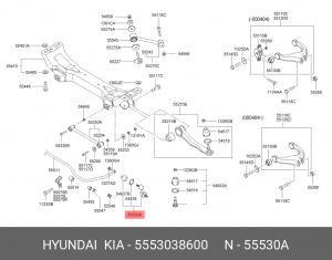 Стойка стабилизатора HYUNDAI Sonata 5 заднего OE 55530-38600 HYUNDAI KIA