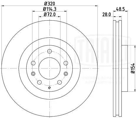 Диск торм. Mazda CX-7 (07-)/CX-9 (07-) перед. d=320 (DF 250115)  2шт DF 250115 TRIALLI